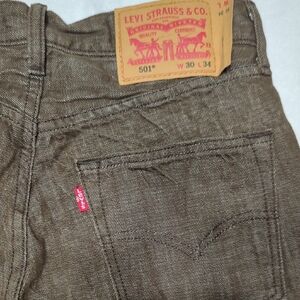 Levi's 501 White Oak Cone Denim Button-fly Brown Mens Jeans Size‎ 30